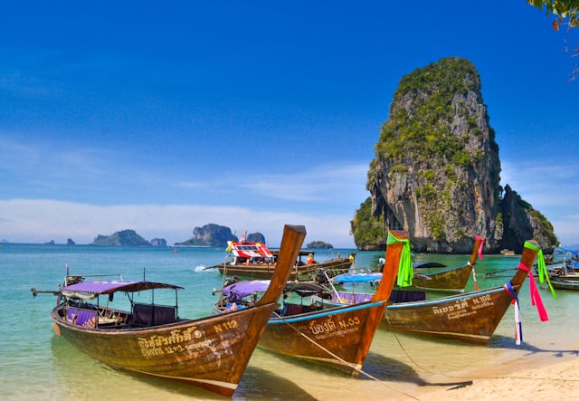 Longtail boat on a Thai beach